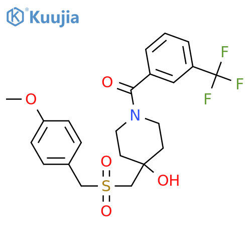 (4-HYDROXY-4-([(4-METHOXYBENZYL)SULFONYL]METHYL)PIPERIDINO)[3-(TRIFLUOROMETHYL)PHENYL]METHANONE structure