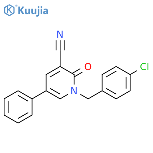 1-[(4-chlorophenyl)methyl]-2-oxo-5-phenyl-1,2-dihydropyridine-3-carbonitrile structure