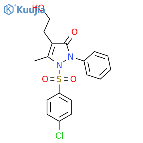 1-[(4-Chlorophenyl)sulfonyl]-4-(2-hydroxyethyl)-5-methyl-2-phenyl-1,2-dihydro-3H-pyrazol-3-one structure
