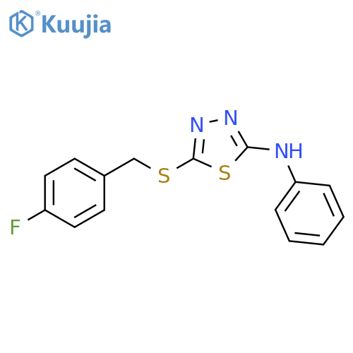 5-{[(4-fluorophenyl)methyl]sulfanyl}-N-phenyl-1,3,4-thiadiazol-2-amine structure