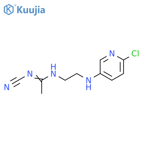 (Z)-N-{2-[(6-chloropyridin-3-yl)amino]ethyl}-N'-cyanoethanimidamide structure
