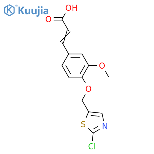 (E)-3-(4-[(2-CHLORO-1,3-THIAZOL-5-YL)METHOXY]-3-METHOXYPHENYL)-2-PROPENOIC ACID structure