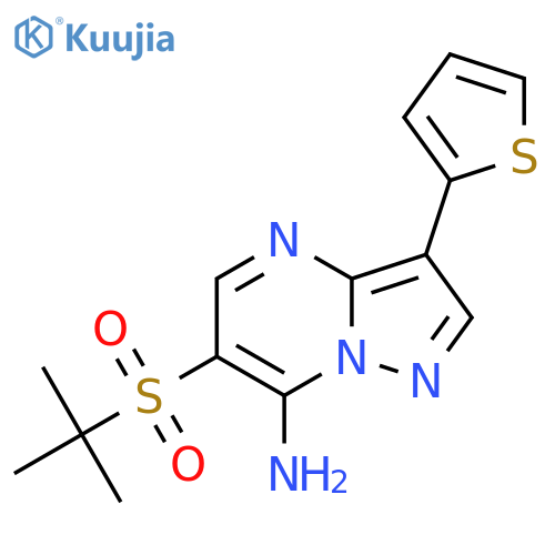6-(TERT-BUTYLSULFONYL)-3-(2-THIENYL)PYRAZOLO[1,5-A]PYRIMIDIN-7-AMINE structure