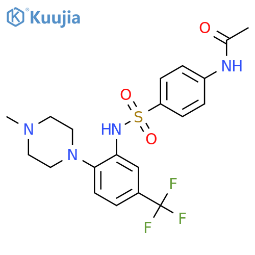 N-(4-{[2-(4-methylpiperazino)-5-(trifluoromethyl)anilino]sulfonyl}phenyl)acetamide structure