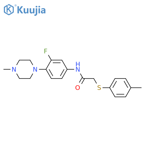N-[3-Fluoro-4-(4-methylpiperazin-1-yl)phenyl]-2-[(4-methylphenyl)sulfanyl]acetamide structure