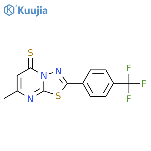 7-Methyl-2-[4-(trifluoromethyl)phenyl]-5H-[1,3,4]thiadiazolo[3,2-a]pyrimidine-5-thione structure