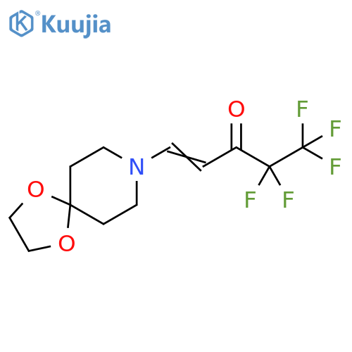 (E)-1-(1,4-dioxa-8-azaspiro[4.5]dec-8-yl)-4,4,5,5,5-pentafluoro-1-penten-3-one structure
