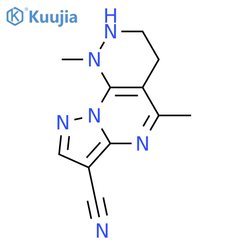 1,5-DIMETHYL-1,2,3,4-TETRAHYDROPYRAZOLO[5',1':2,3]PYRIMIDO[4,5-C]PYRIDAZINE-7-CARBONITRILE structure