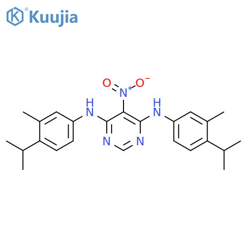 N4,N6-Bis[3-methyl-4-(propan-2-yl)phenyl]-5-nitropyrimidine-4,6-diamine structure