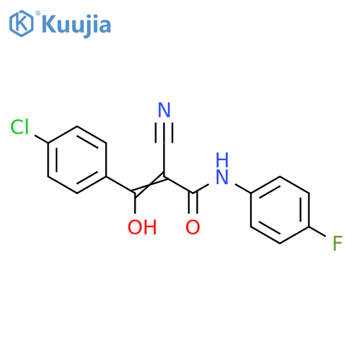 (Z)-3-(4-Chlorophenyl)-2-cyano-N-(4-fluorophenyl)-3-hydroxy-2-propenamide structure