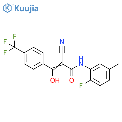 (2Z)-2-cyano-N-(2-fluoro-5-methylphenyl)-3-hydroxy-3-[4-(trifluoromethyl)phenyl]prop-2-enamide structure