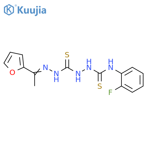N-(2-Fluorophenyl)-2-({2-(Z)-1-(2-furyl)ethylidenehydrazino}carbothioyl)-1-hydrazinecarbothioamide structure