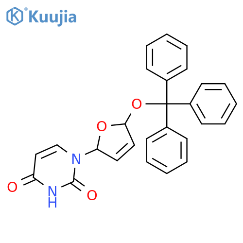 1-[5-(triphenylmethoxy)-2,5-dihydrofuran-2-yl]-1,2,3,4-tetrahydropyrimidine-2,4-dione structure