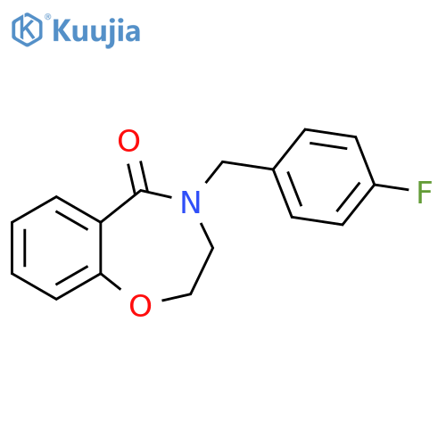 4-[(4-fluorophenyl)methyl]-2,3,4,5-tetrahydro-1,4-benzoxazepin-5-one structure