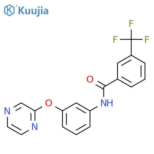 N-(3-(pyrazin-2-yloxy)phenyl)-3-(trifluoromethyl)benzamide structure
