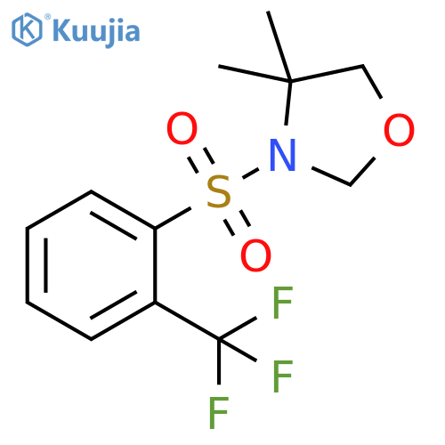 4,4-dimethyl-3-[2-(trifluoromethyl)benzenesulfonyl]-1,3-oxazolidine structure