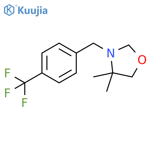 4,4-Dimethyl-3-{[4-(trifluoromethyl)phenyl]methyl}-1,3-oxazolidine structure