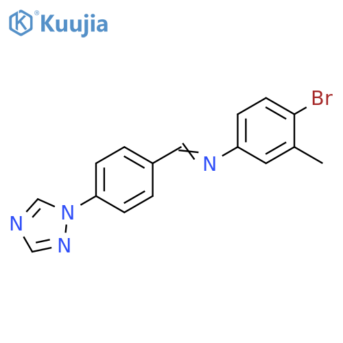 (1E)-N-(4-Bromo-3-methylphenyl)-1-[4-(1H-1,2,4-triazol-1-yl)phenyl]methanimine structure
