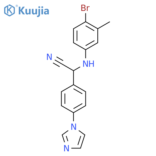 2-[(4-Bromo-3-methylphenyl)amino]-2-[4-(1H-imidazol-1-yl)phenyl]acetonitrile structure