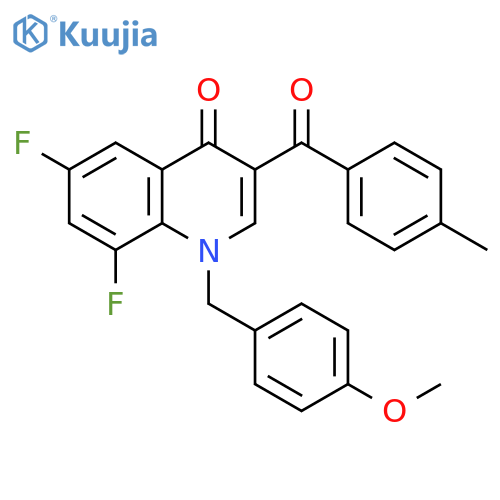 6,8-difluoro-1-(4-methoxyphenyl)methyl-3-(4-methylbenzoyl)-1,4-dihydroquinolin-4-one structure