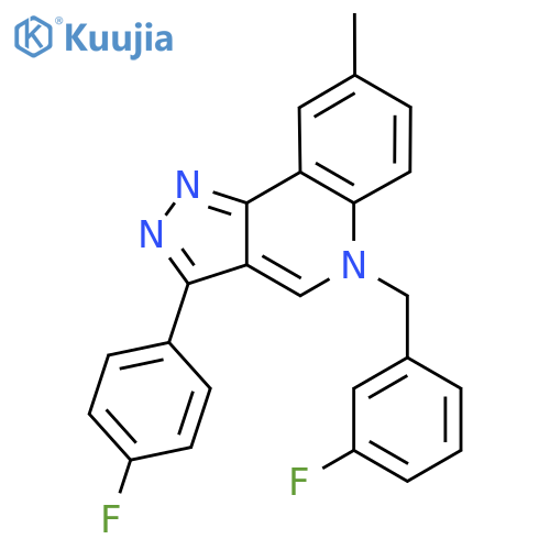 3-(4-fluorophenyl)-5-(3-fluorophenyl)methyl-8-methyl-5H-pyrazolo4,3-cquinoline structure
