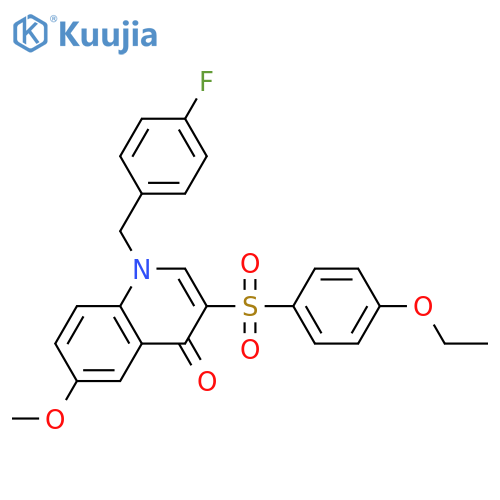 3-(4-ethoxybenzenesulfonyl)-1-(4-fluorophenyl)methyl-6-methoxy-1,4-dihydroquinolin-4-one structure