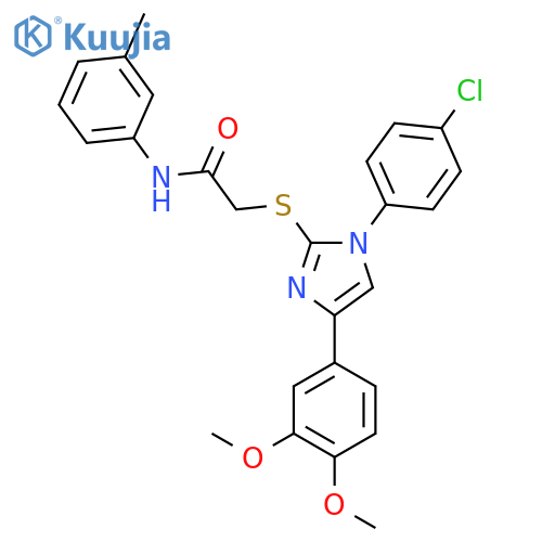 2-{1-(4-chlorophenyl)-4-(3,4-dimethoxyphenyl)-1H-imidazol-2-ylsulfanyl}-N-(3-methylphenyl)acetamide structure