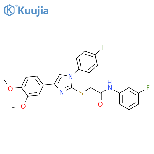 2-{4-(3,4-dimethoxyphenyl)-1-(4-fluorophenyl)-1H-imidazol-2-ylsulfanyl}-N-(3-fluorophenyl)acetamide structure