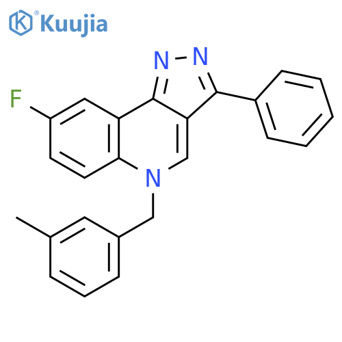 8-fluoro-5-(3-methylphenyl)methyl-3-phenyl-5H-pyrazolo4,3-cquinoline structure