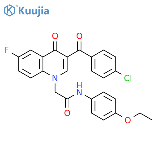 2-3-(4-chlorobenzoyl)-6-fluoro-4-oxo-1,4-dihydroquinolin-1-yl-N-(4-ethoxyphenyl)acetamide structure