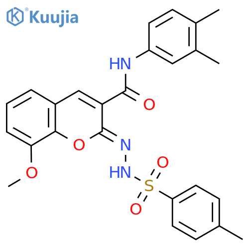 (2Z)-N-(3,4-dimethylphenyl)-8-methoxy-2-(4-methylbenzenesulfonamido)imino-2H-chromene-3-carboxamide structure