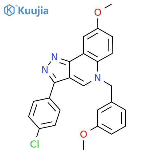 3-(4-chlorophenyl)-8-methoxy-5-(3-methoxyphenyl)methyl-5H-pyrazolo4,3-cquinoline structure