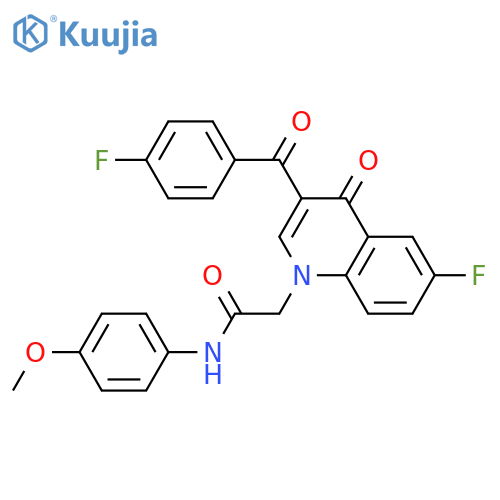 2-6-fluoro-3-(4-fluorobenzoyl)-4-oxo-1,4-dihydroquinolin-1-yl-N-(4-methoxyphenyl)acetamide structure