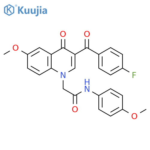 2-3-(4-fluorobenzoyl)-6-methoxy-4-oxo-1,4-dihydroquinolin-1-yl-N-(4-methoxyphenyl)acetamide structure