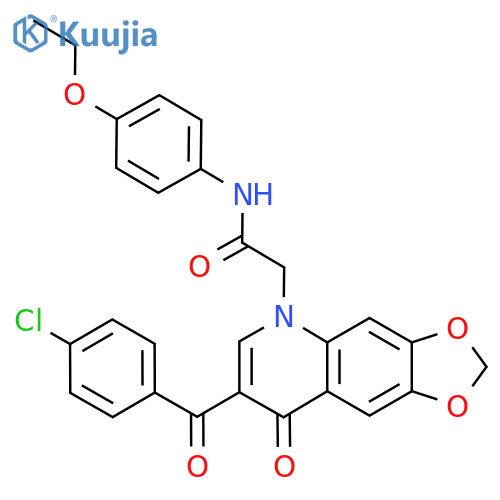 2-7-(4-chlorobenzoyl)-8-oxo-2H,5H,8H-1,3dioxolo4,5-gquinolin-5-yl-N-(4-ethoxyphenyl)acetamide structure