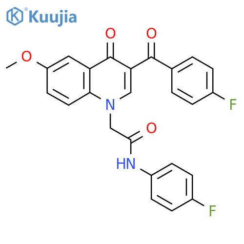 2-3-(4-fluorobenzoyl)-6-methoxy-4-oxo-1,4-dihydroquinolin-1-yl-N-(4-fluorophenyl)acetamide structure