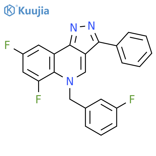 6,8-difluoro-5-(3-fluorophenyl)methyl-3-phenyl-5H-pyrazolo4,3-cquinoline structure