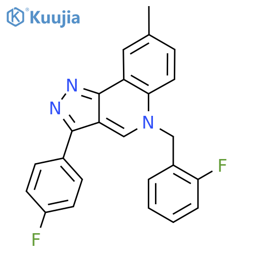 3-(4-fluorophenyl)-5-(2-fluorophenyl)methyl-8-methyl-5H-pyrazolo4,3-cquinoline structure