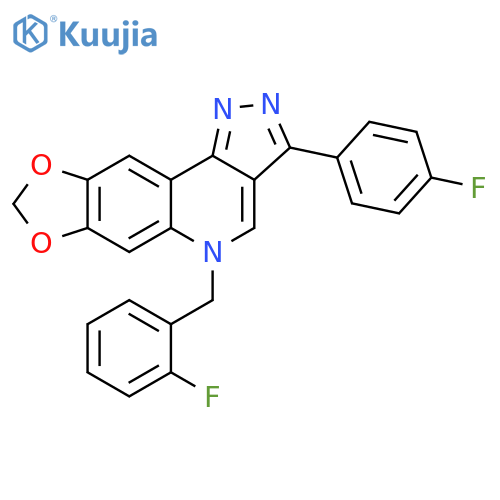 5-(4-fluorophenyl)-8-(2-fluorophenyl)methyl-12,14-dioxa-3,4,8-triazatetracyclo7.7.0.0^{2,6}.0^{11,15}hexadeca-1(16),2,4,6,9,11(15)-hexaene structure