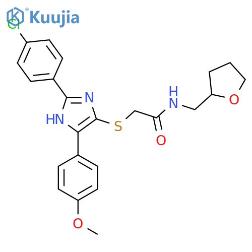 2-{2-(4-chlorophenyl)-5-(4-methoxyphenyl)-1H-imidazol-4-ylsulfanyl}-N-(oxolan-2-yl)methylacetamide structure
