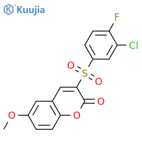 3-(3-Chloro-4-fluorobenzenesulfonyl)-6-methoxy-2H-chromen-2-one structure