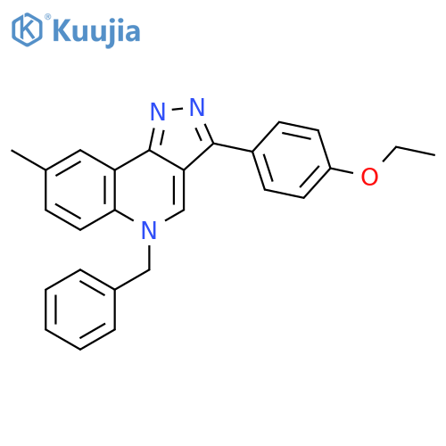 5-benzyl-3-(4-ethoxyphenyl)-8-methyl-5H-pyrazolo4,3-cquinoline structure