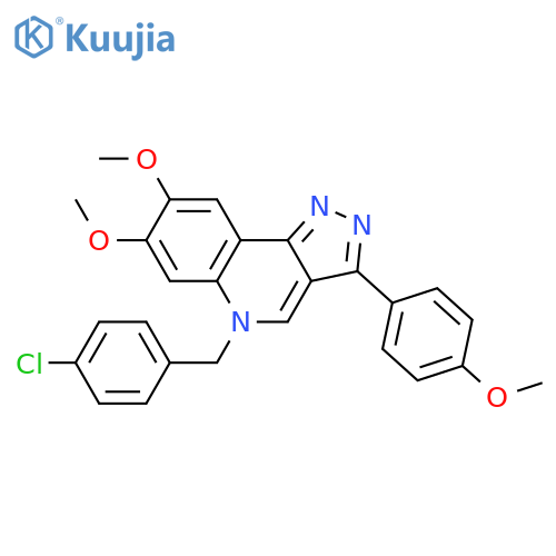 5-(4-chlorophenyl)methyl-7,8-dimethoxy-3-(4-methoxyphenyl)-5H-pyrazolo4,3-cquinoline structure