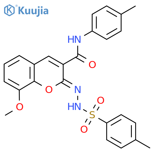 (2Z)-8-methoxy-2-(4-methylbenzenesulfonamido)imino-N-(4-methylphenyl)-2H-chromene-3-carboxamide structure