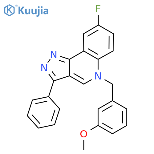 8-fluoro-5-(3-methoxyphenyl)methyl-3-phenyl-5H-pyrazolo4,3-cquinoline structure