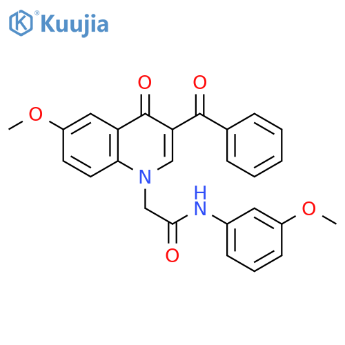 2-(3-benzoyl-6-methoxy-4-oxo-1,4-dihydroquinolin-1-yl)-N-(3-methoxyphenyl)acetamide structure