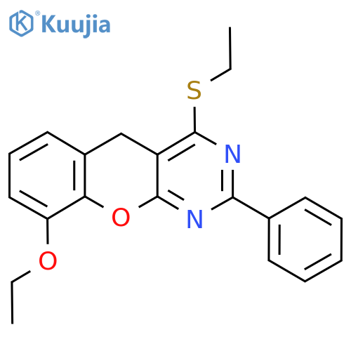 9-ethoxy-4-(ethylsulfanyl)-2-phenyl-5H-chromeno2,3-dpyrimidine structure