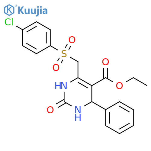 ethyl 6-(4-chlorobenzenesulfonyl)methyl-2-oxo-4-phenyl-1,2,3,4-tetrahydropyrimidine-5-carboxylate structure