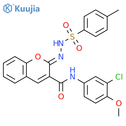 (2Z)-N-(3-chloro-4-methoxyphenyl)-2-(4-methylbenzenesulfonamido)imino-2H-chromene-3-carboxamide structure
