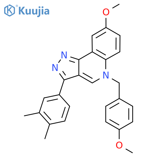 3-(3,4-dimethylphenyl)-8-methoxy-5-(4-methoxyphenyl)methyl-5H-pyrazolo4,3-cquinoline structure